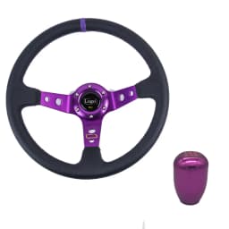 Universal 14 inch 350mm PVC Auto Racing Steering wheels Deep Corn Drifting Sport Steering Wheel With Shift Knob