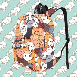 Cute Cat Boys Girls Book Bag School Backpack Travel Mochila Rucksack Student Amime Backpacks