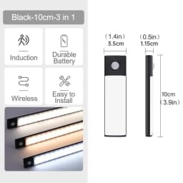 10-60CM Motion Sensor Cabinet Lights USB Rechargeable Under Cabinet Lights with Infrared Sensor Magnetic for Kitchen Closet