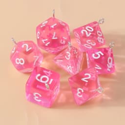 Leslie 7pcs/set Colorful Different Number Acrylic Dice Charms Game Props Multi-faceted Digital Dice for DIY Jewelry Making