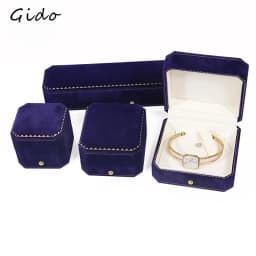 Velvet Jewelry Box Octagonal Wedding Luxury Ring Case Gift Box for Necklace Bracelet Earrings Wholesale Jewelry Packaging