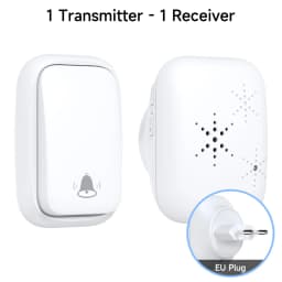 Wireless Doorbell 38-Chime 90db Self-Generating Power Waterproof Remote Modern Design Kinetic Energy Door Bell EU US UK Plug
