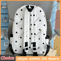 Polka Dot Aesthetic Preppy Backpack Kawaii Sweet Campus Bookbag Travel Casual Daypack for Elementary & Middle Girl Students