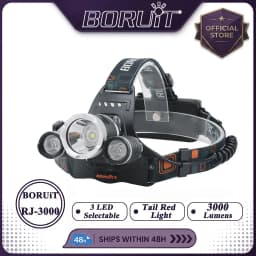 BORUiT 3000LM RJ-3000 LED Headlamp Type-C Rechargeable Headlight Waterproof Fishing Camping Head Torch Lantern