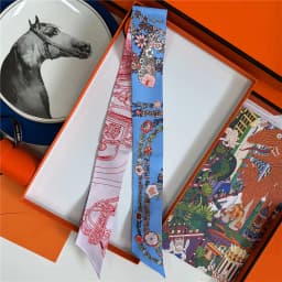 POBING 2025 New Style Binding Handle Hairband Silk Scarf 100% Mulberry Silk Amazon Celebration Twill Silk 5*86CM