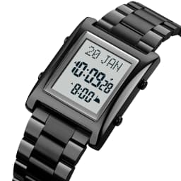 Azan Watch for Muslim Prayer with Qibla Compass Islam Al-Harameen Fajr Time Clock Include Hijri Calendar