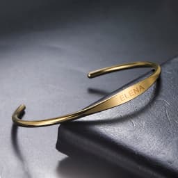 Couple Name Text Engrave Custom Bangle Personalized Bracelet Cuff Gift for Women Men Friend Stainless Steel Silver Color Jewelry