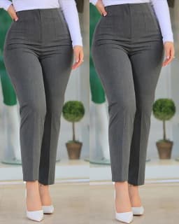 Fashion Solid Slim Trousers Elegant Office Lady High Waist Pocket Nine Point Pants 2025 Autumn New Casual Women Clothing