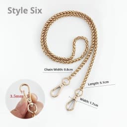 Golden Bag Chain Accessories Metal Extension Chains Underarm Crossbody Shoulder Belt Replacement Bags Strap For Women's Bag