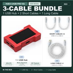 HMLAB ZNEO Gaming USB Hub - 2-to-3 Port, 8K Hz, Independent Power, With Screen, Trendy for Gaming Ambience Desk Setup