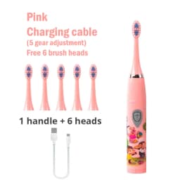 Kids Sonic Electric Toothbrush Rechargeable Smart Timer Colorful Cartoon Teeth Whitening Portable USB Charging Tooth Brush