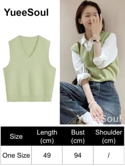 Green Knit Vest Printed Sleeveless Pullover Oversized Women Sweater Vest 2026 New Y2K Vintage Knitwear Women's Autumn Clothing