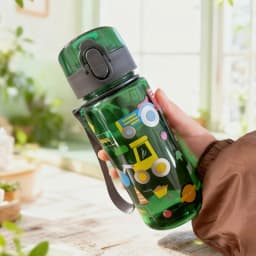 400ml Cartoon Pattern Plastic Cup Water Bottle Portable Cute Straw Cup Leak-proof Drinking