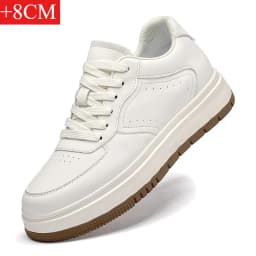 New Height-increasing Shoes for Men: 10CM-8CM-6CM Invisible Height-increasing Sports Shoes, White Sports Shoes, Large Size 37-44