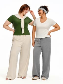 DUSHU 2026 Summer Women's Adjustable Length Draping Textured Casual Pants - Soft Flow Trousers for Daily and Summer Wear