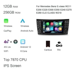 DSP Carplay 8" Android 12.0 128GB+8G car Radio autoradio multimedia For Mercedes Benz W169 W245 Viano Vito Sprinter B200 Crafter