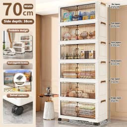 Heavy Duty Foldable Storage Cabinet with Wheels – Multi-layer Baby Wardrobe & Toy Organizer for Bedroom, Space-Saving for Kids