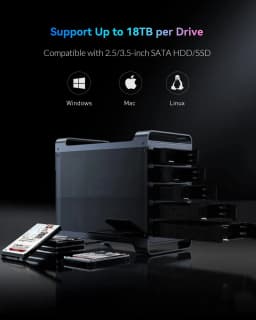 【Free Local Warehouse】Yottamaster 5-Slot RAID External Hard Drive Enclosure 2.5" 3.5" SATA HDD/SSD Enclosure with RGB Silent F