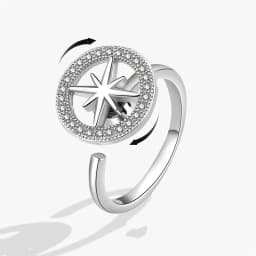 2026 Fashion Beads Anxiety Ring Fidget Spinner Rings Korea Crystal Butterfly Flower Star Moon Ring Anti Stress Jewelry Gift