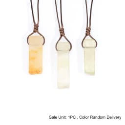 CSJA Healing Crystals Necklaces Irregular Natural Stone Slice Pendant Necklace Pink Quartz Labradorite Tiger Eye Jewelry H090