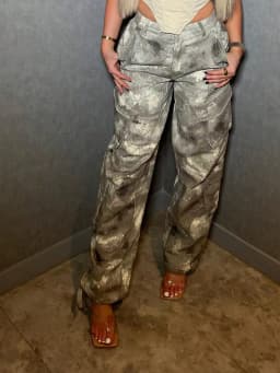 Women's Camouflage Work Pants - Wide Leg Loose Joggers with Pockets Streetwear Cargo Sport Pants