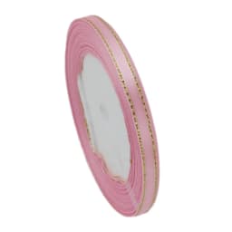 (25 Yards/roll) 6mm Gold Edged Single Face Satin Ribbon Wholesale Gift Packing Christmas Decoration Manual DIY Ribbons Fabric