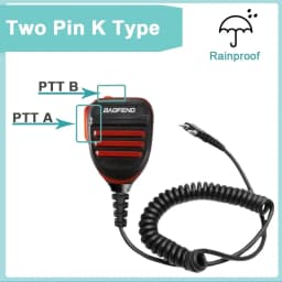 Baofeng UV-5R Microphone Shoulder Speaker 2 Pins for Walkie Quansheng uv-k5 uv-k6 UV-5R/UV-82/UV-16/TH UV8000D Two Way Radio