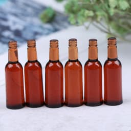 6Pcs 1:12 Dollhouse Miniature Beer Wine Drink Bottle Doll Kitchen Accessories