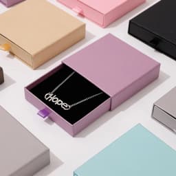 24pcs Jewelry Packaging Boxes Cardboard Drawer Jewelry Gift Display Box Bulk 8x8x2.5cm Rings Earrings Necklaces Thick Paper Box