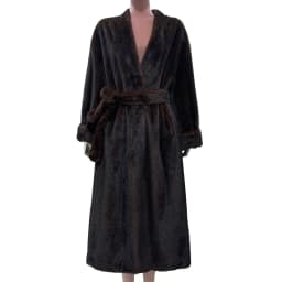 Mauroicardi Spring Winter Elegant Luxury Long Thick Warm Fluffy Soft Brown Faux Mink Fur Coat Women with Deep V Neck Sashes 2025