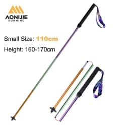 AONIJIE 2pcs Trekking Poles Folding Walking Stick Quick Lock Hiking Cane Carbon Fibers Adjustable Ultralight Walking Pole