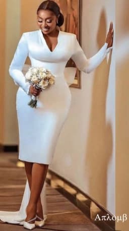 Customized Delicate Satin Luxury Wedding Dress V-neck Charming Bow Formal Long Sleeves High Quality Bridal Party Bridal Gowns