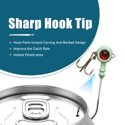 9KM Fishing Jig Heads Hook 5-10pcs Glow Fishing Hook with Treble Hooks Saltwater High Carbon Steel for Walleye Crappie Bass Fish