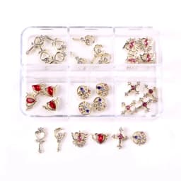10pcs Nail Art Alloy Rhinestones Decorations Moon Magic Wand Various Shape Nail Charms Jewelry Luxury Shiny Strass Accessories