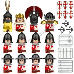 Crusader Knights Roman Warriors Middle Ages Medieval Europe Military Building Blocks Figures Castle Kingdom King Legion Set