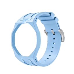 2in1 Bioceramic Case&Silicone Strap For Swatch x AP Royal pop Pocket watch bands Modification kit integrated Silicone Wirstband