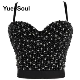 Black Y2K Tops White Rhinestone Sequins Tassel Slim Crop Top New Gothic Party Club Wedding High Street Sexy Corset Top Camis