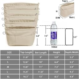 1Pcs New Storage Bags Insert Cosmetic Bag Felt with Zipped Top Linner Bag Portable Multi-Pocket Women Handbag Organizer Purse