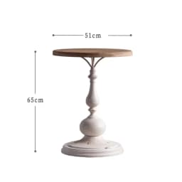 French Vintage Solid Wood Small coffee Table Living Room Corner Table Round side Table Balcony Coffee Tables