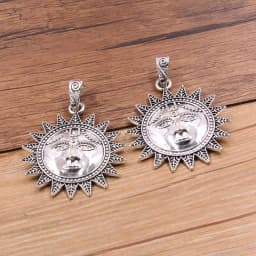 1PCS 2 Color Big Grandfather Moon Round Sun Charms Stars Pendants Handmade Decoration Vintage For DIY Jewelry Making Findings