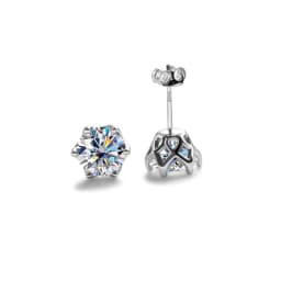 Real 925 Sterling Silver Classic Round Stud Earrings 0.5/1/2CT*2 D Color Moissanite Fashion Jewelry Womens Earrings For Party