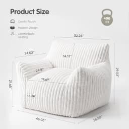 MCQ Living Room Bean Bag Sofa with Memory Foam Filling Corduroy Plush for Adults Recliners Home Theater Seating Reclining Sofa Chair for Living Room