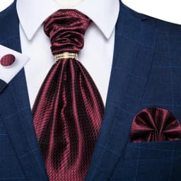 Luxury Men Green Blue Paisley Ascot Tie Set Solid Necktie Ring Wedding Party Cravat Purple Ties Pocket Sqaure Cufflink Free Ship