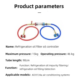 Automotive Air Conditioning Refrigerant Oil Analyzer Compressor Oil Filter for Air Conditioning System Oil Filter Test Tool