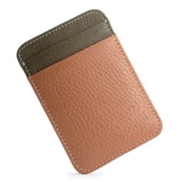 Men's 100% Genuine Leather Mini Wallet - Thin Credit/Bus Card Holder with ID Pocket, Compact Cash Case for Business