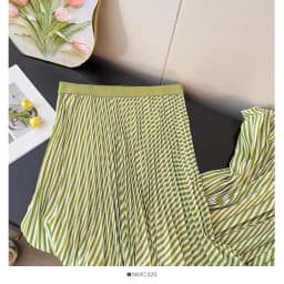 Sweet & Vintage A-Line Pleated Skirts for Tall Women - 2026 Spring Summer High Waist Flowy Skirt