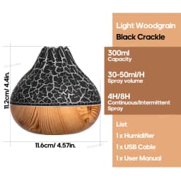 Volcano Air Humidifier 300ml Desktop USB Water Mist Diffuser Purifier Air Freshener Nebulizer with Colorful Ambient Night Light