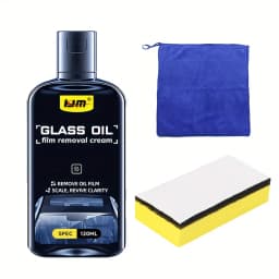 Car Glass Oil Removal Kit - Remove Water Stains, Oil Film, Suitable for Automotive and Household Glass