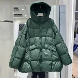 Women Down Jacket Casual Loose Over Size Autumn Winter Outwear White Duck Down Warm Thick Coat with Hood 2026 New