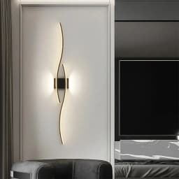 Long Strip LED Wall Lamp Modern Remote Control Dimming Living Roomdecor Wall Lamp Background Bedroom Bedside Home LED Lighting